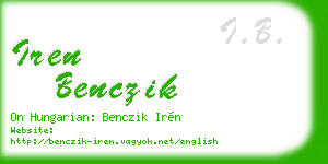 iren benczik business card