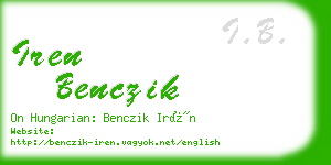 iren benczik business card